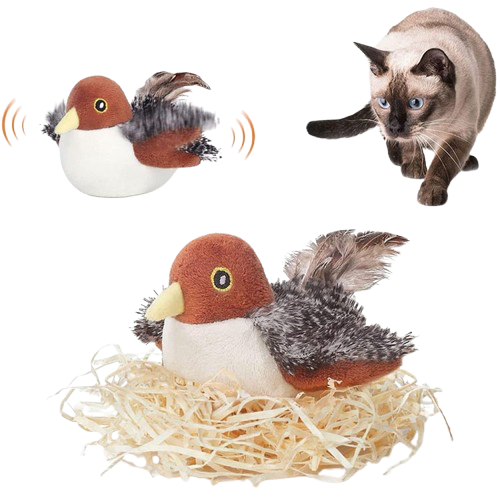 Automatisch vliegend kattenspeelgoed met geluid & oplaadbaar.